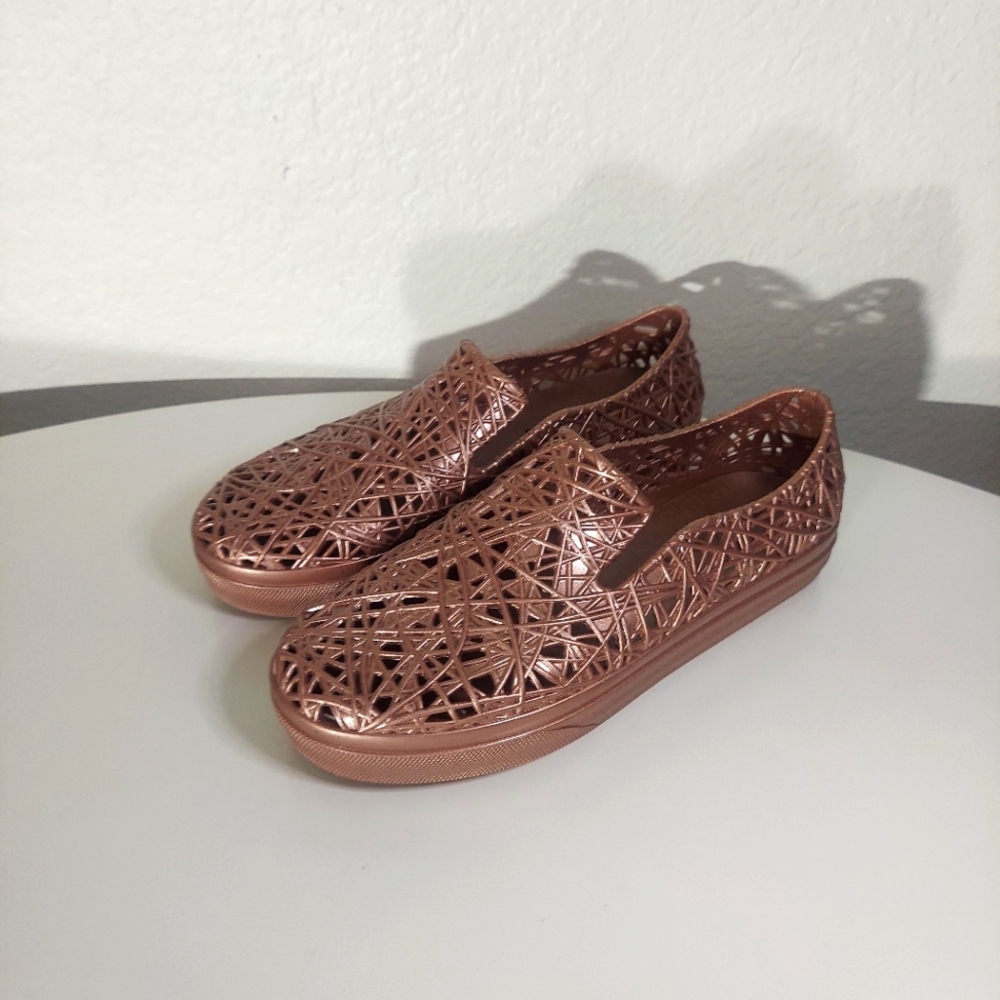 Melissa Campana Dusty Rose Open Weave Rubber Slip On Shoes
